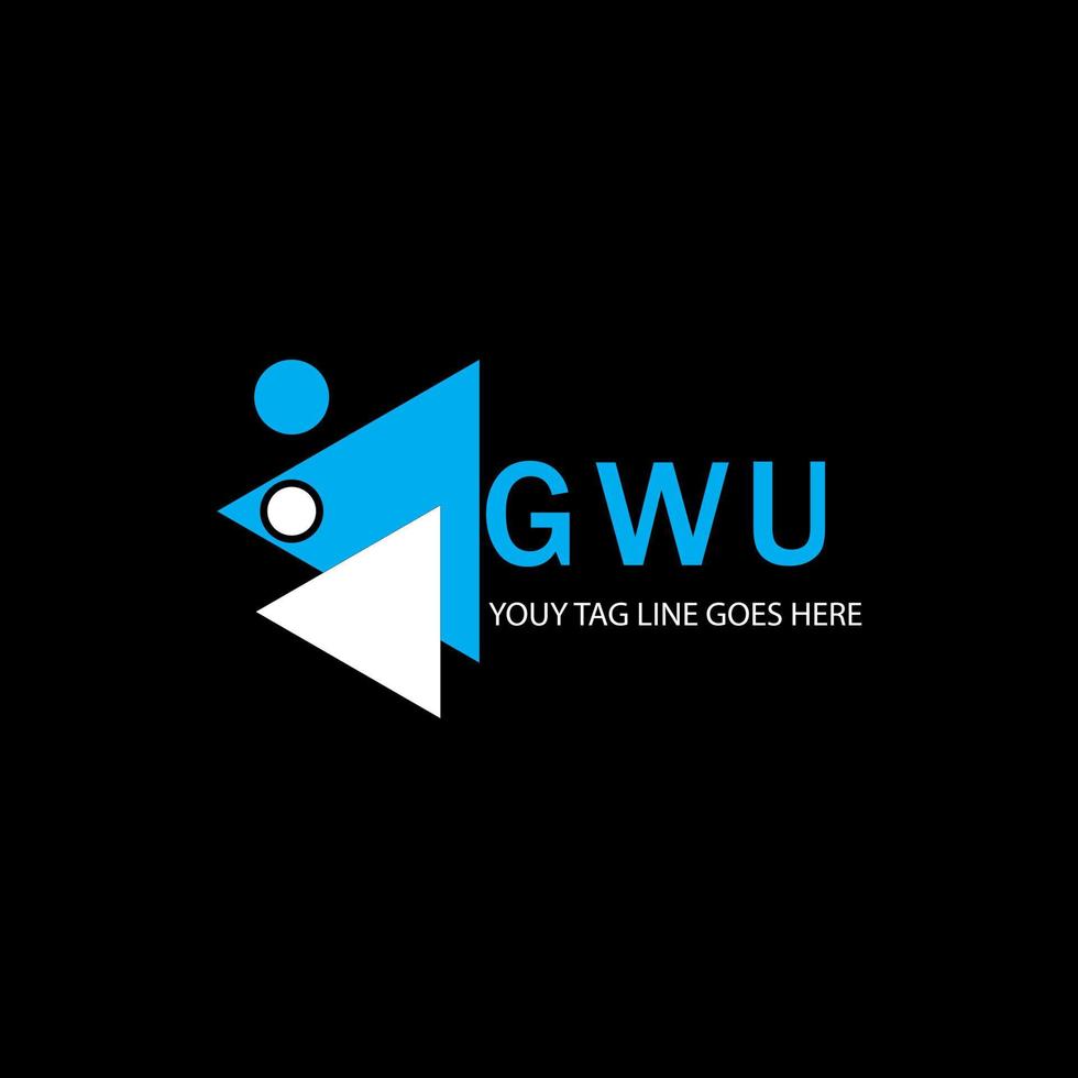 diseño creativo del logotipo de la letra gwu con gráfico vectorial vector