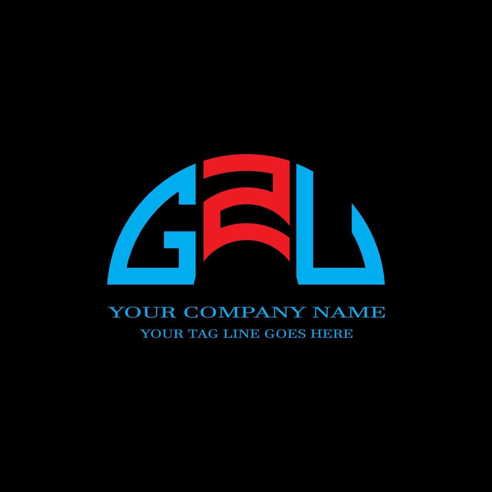 GZU letter logo creative design with vector graphic