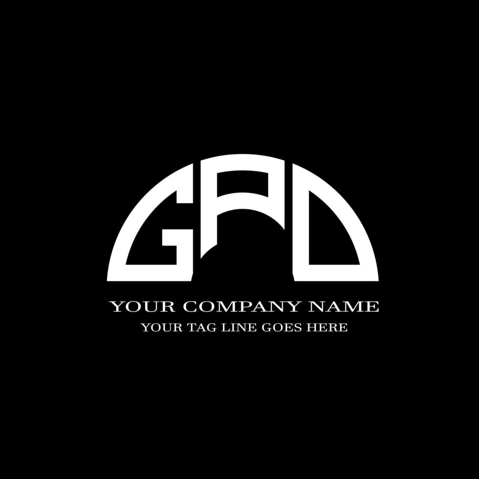 diseño creativo del logotipo de la letra gpd con gráfico vectorial vector