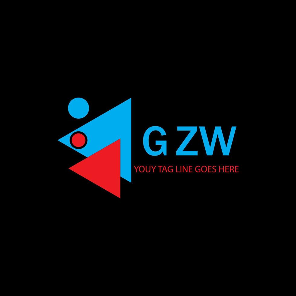 Diseño creativo del logotipo de la letra gzw con gráfico vectorial vector