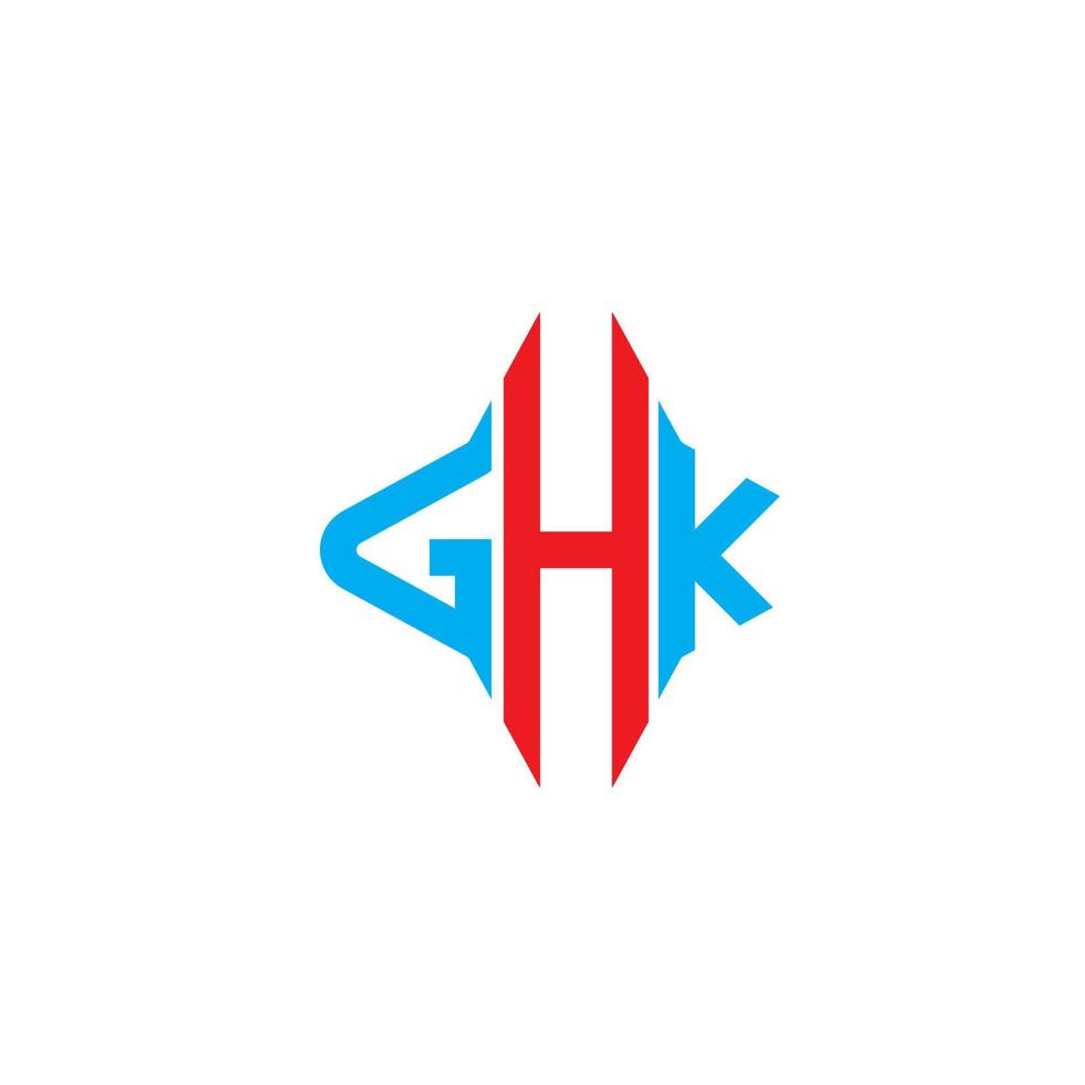 diseño creativo del logotipo de la letra ghk con gráfico vectorial vector