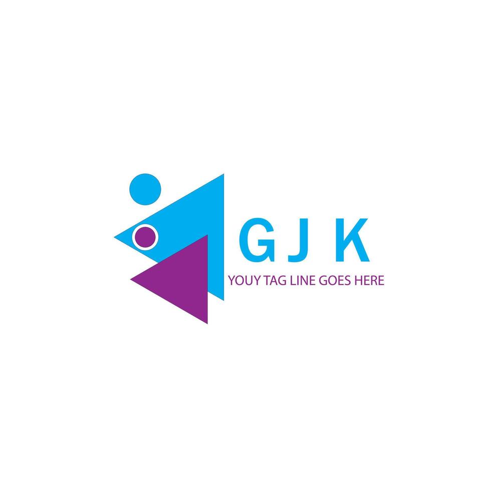 Diseño creativo del logotipo de la letra gjk con gráfico vectorial vector