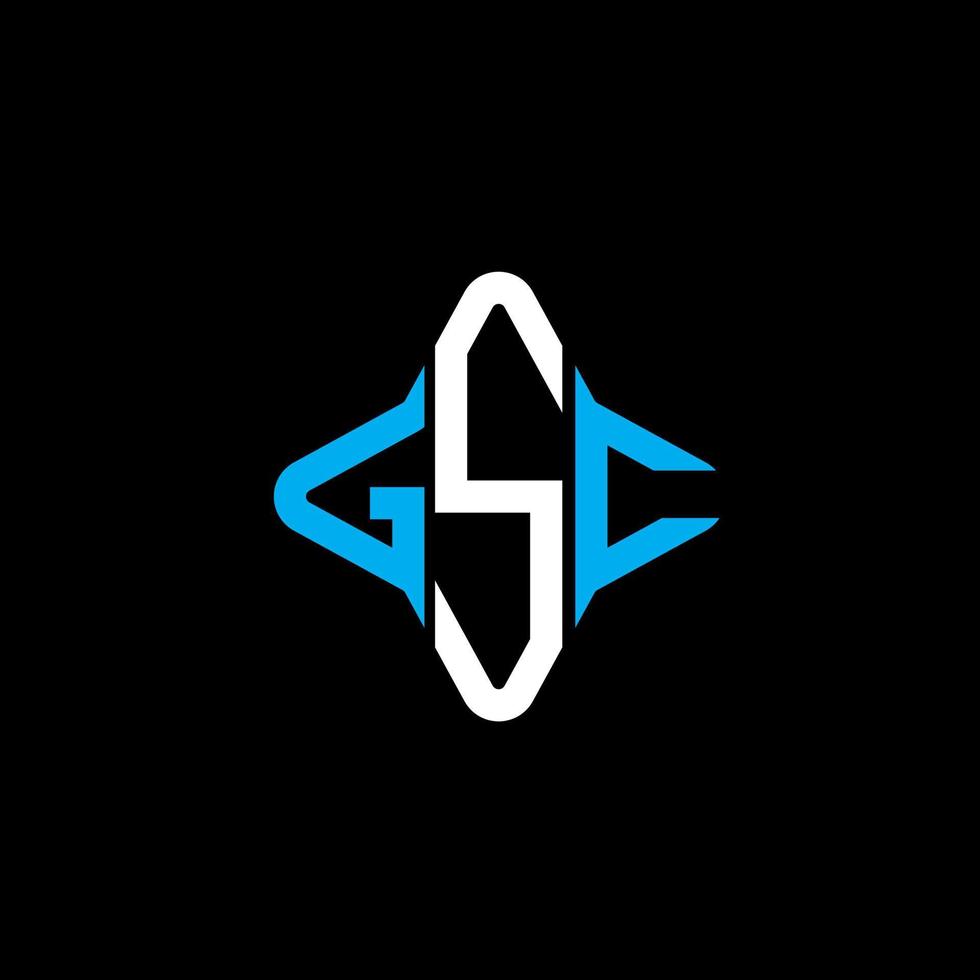 diseño creativo del logotipo de la letra gsc con gráfico vectorial vector