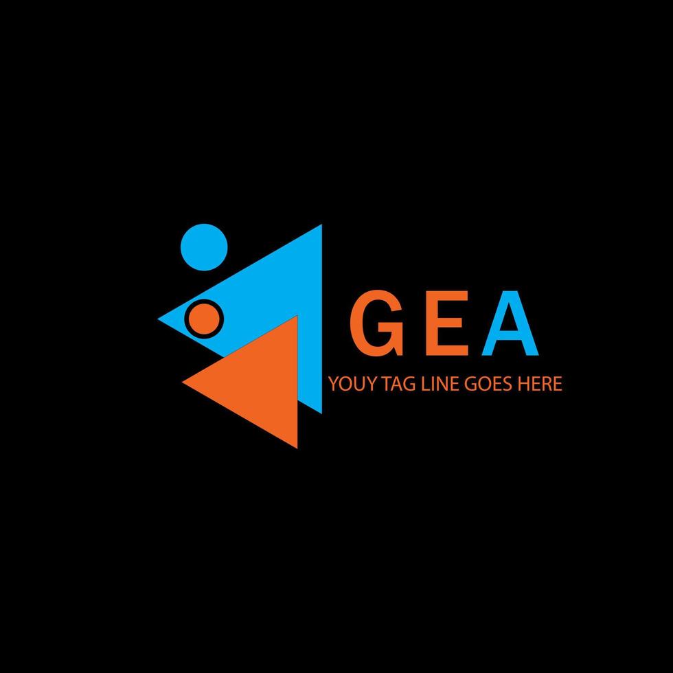 diseño creativo del logotipo de la letra gea con gráfico vectorial vector