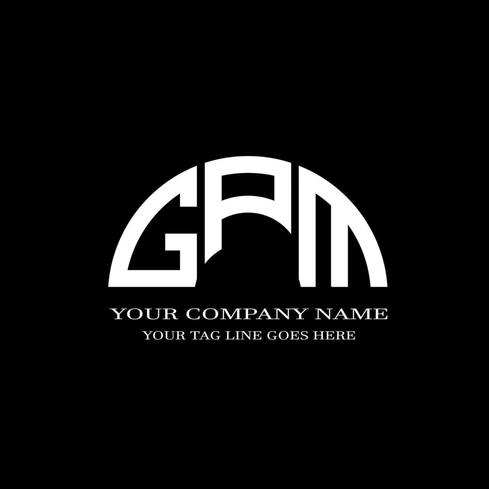 diseño creativo del logotipo de la letra gpm con gráfico vectorial vector