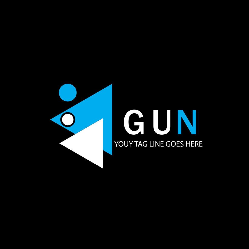 diseño creativo del logotipo de la letra de la pistola con gráfico vectorial vector