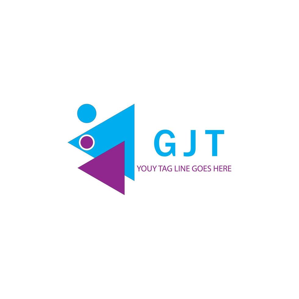 diseño creativo del logotipo de la letra gjt con gráfico vectorial vector