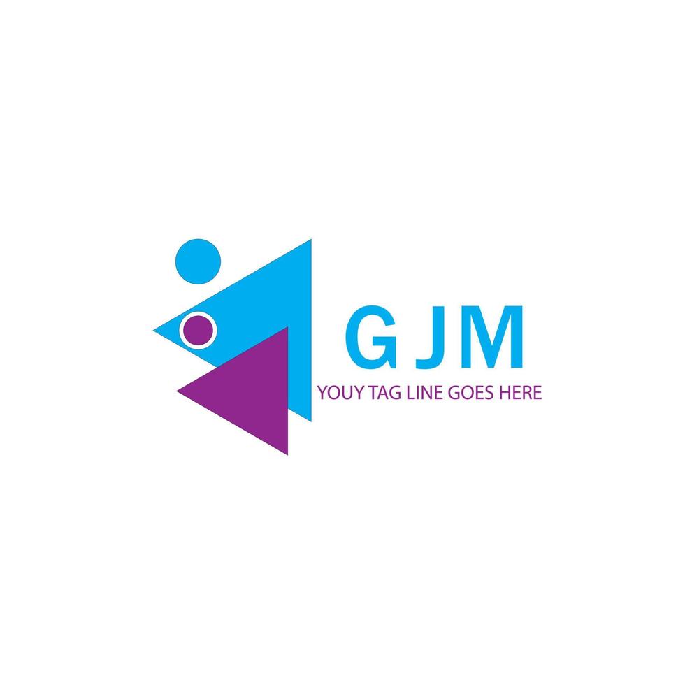 Diseño creativo del logotipo de la letra gjm con gráfico vectorial vector