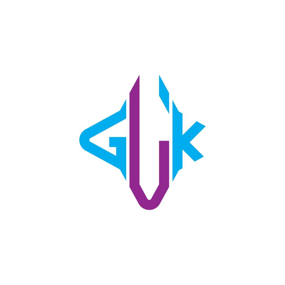 diseño creativo del logotipo de la letra glk con gráfico vectorial vector