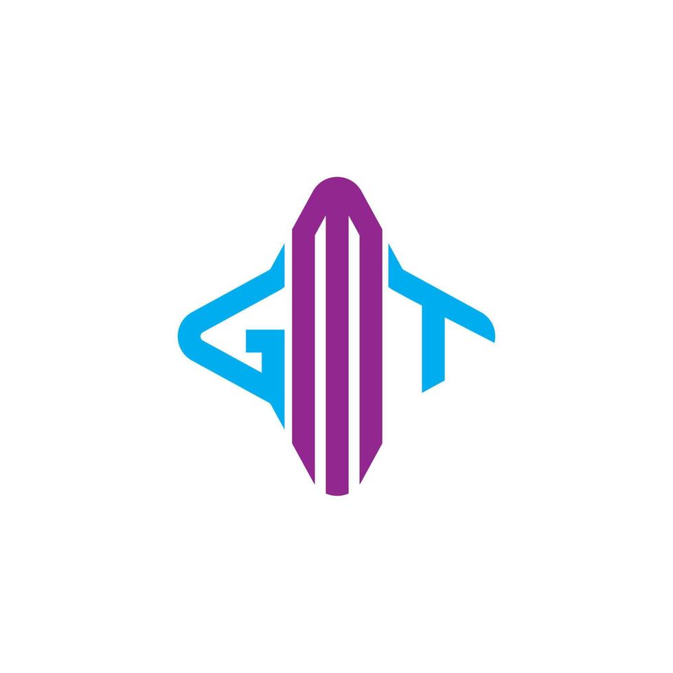 diseño creativo del logotipo de la letra gmt con gráfico vectorial vector
