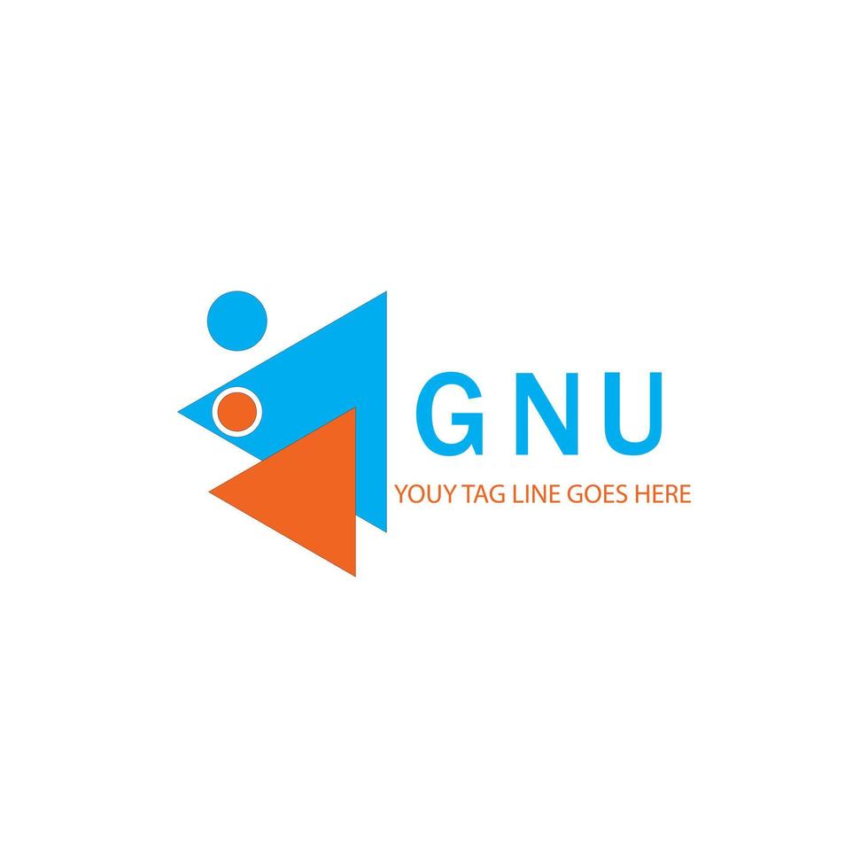 GNU letter logo creative design with vector graphic