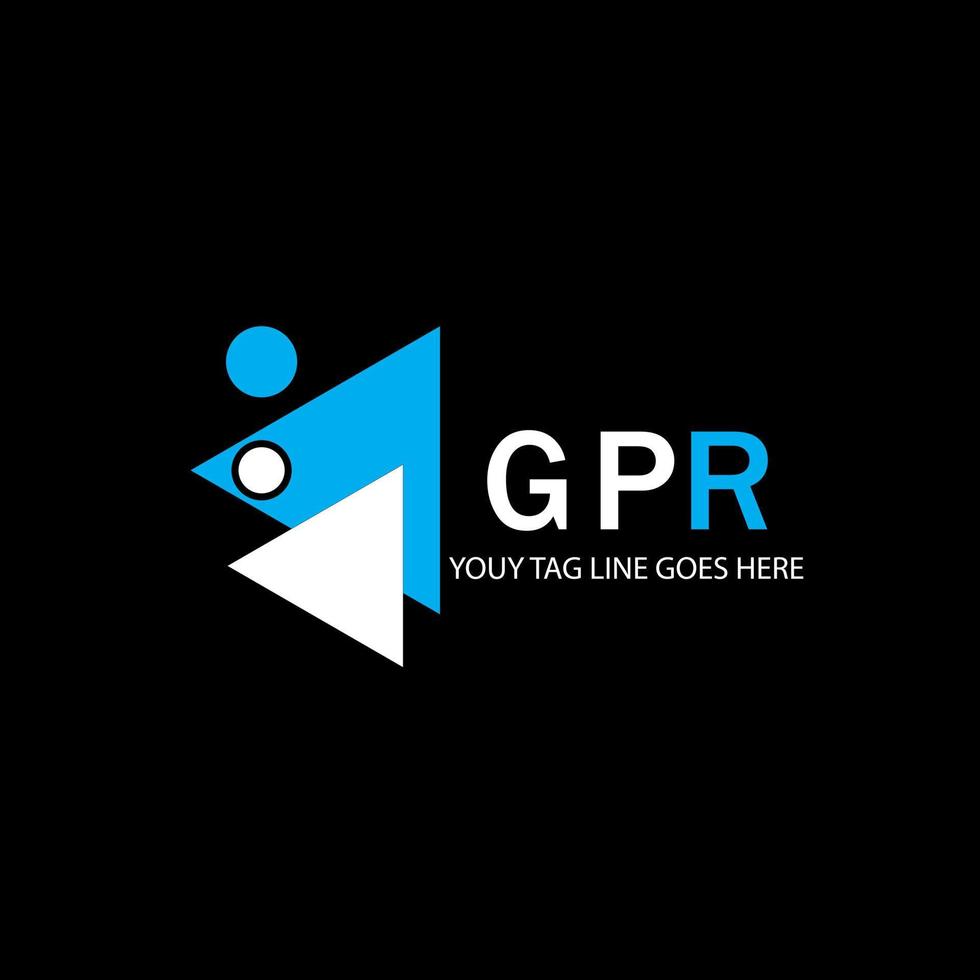 diseño creativo del logotipo de la letra gpr con gráfico vectorial vector