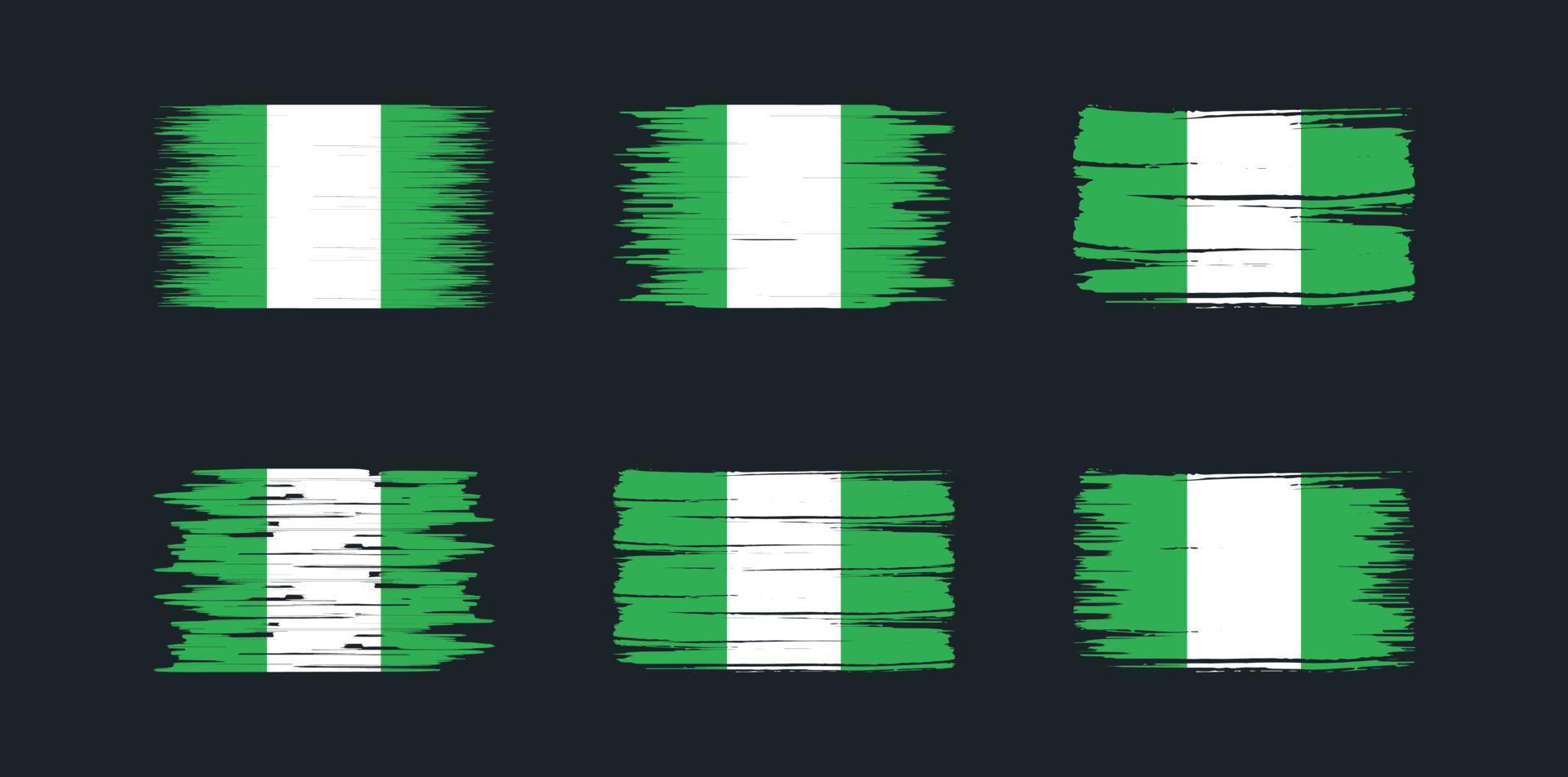 Nigeria Flag Brush Collection. National Flag vector