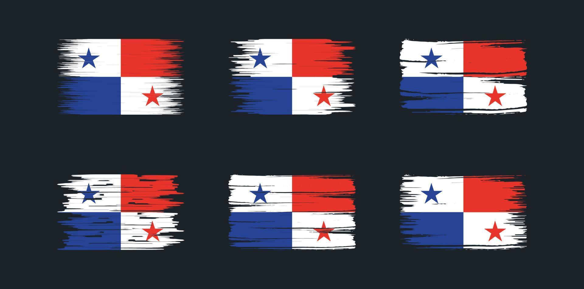 colección de pinceles de bandera de Panamá. bandera nacional vector