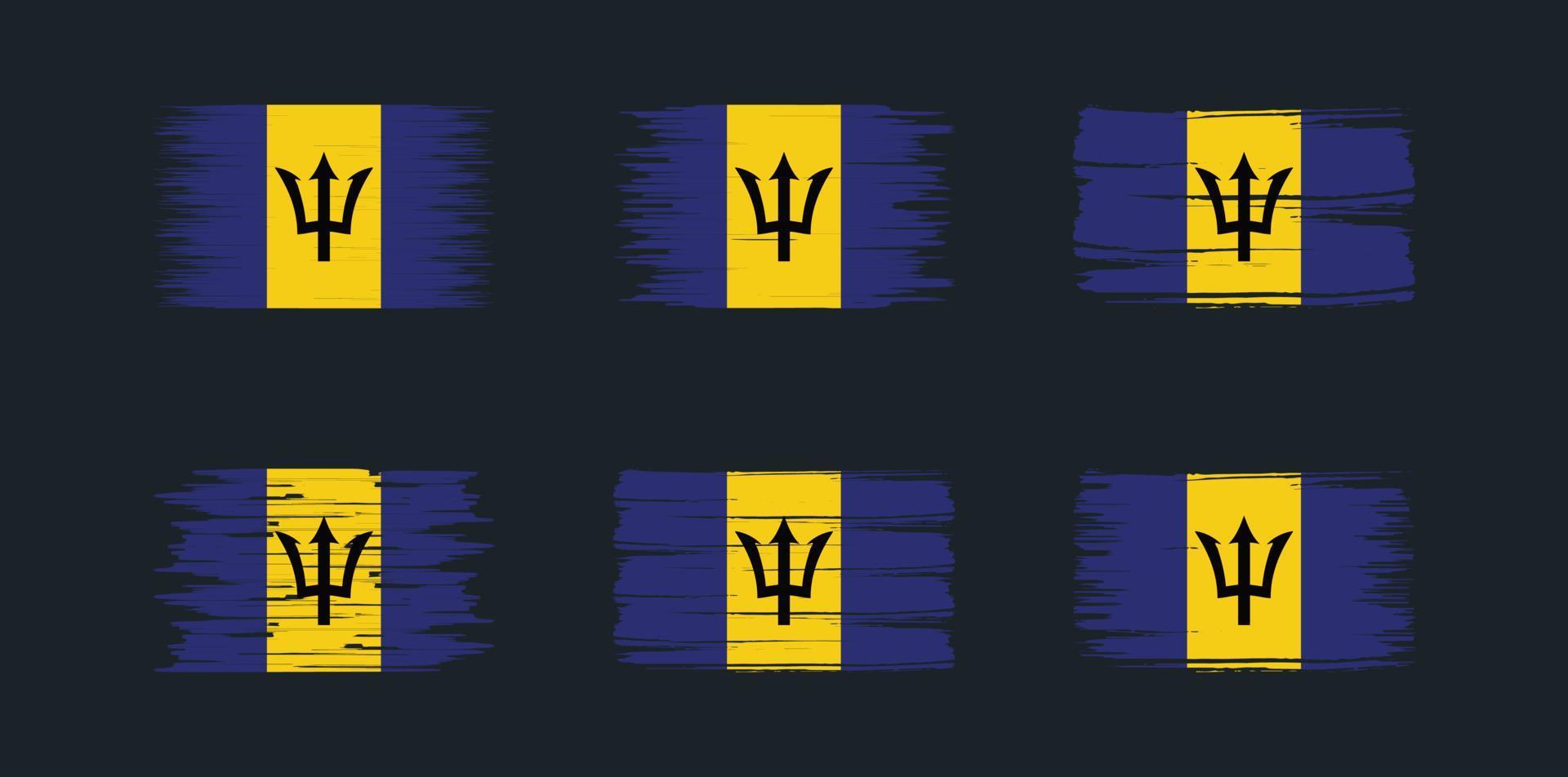 Barbados Flag Brush Collection. National Flag vector