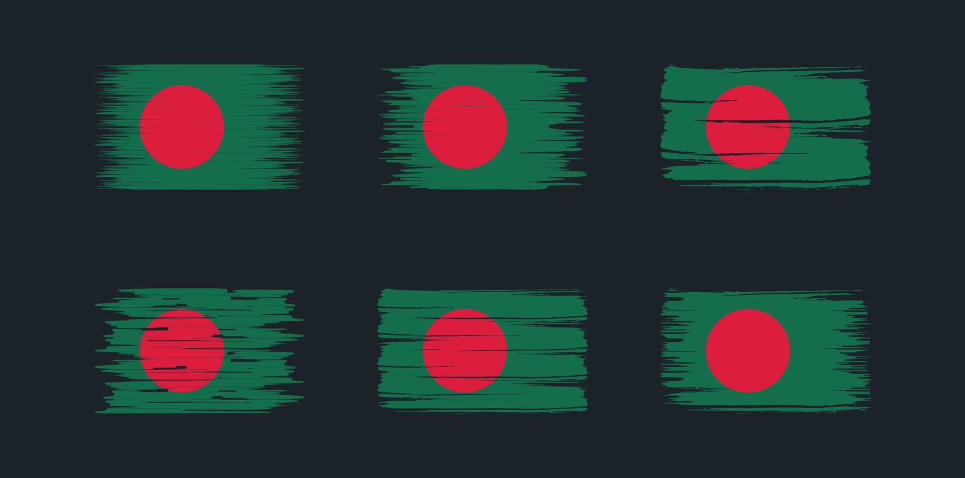 Bangladesh Flag Brush Collection. National Flag vector