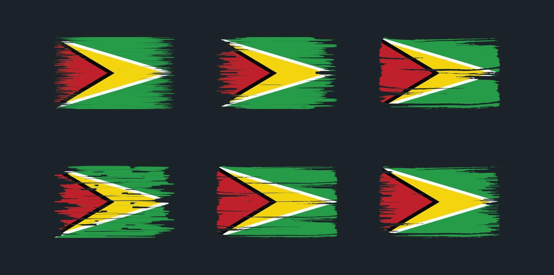 Guyana Flag Brush Collection. National Flag vector