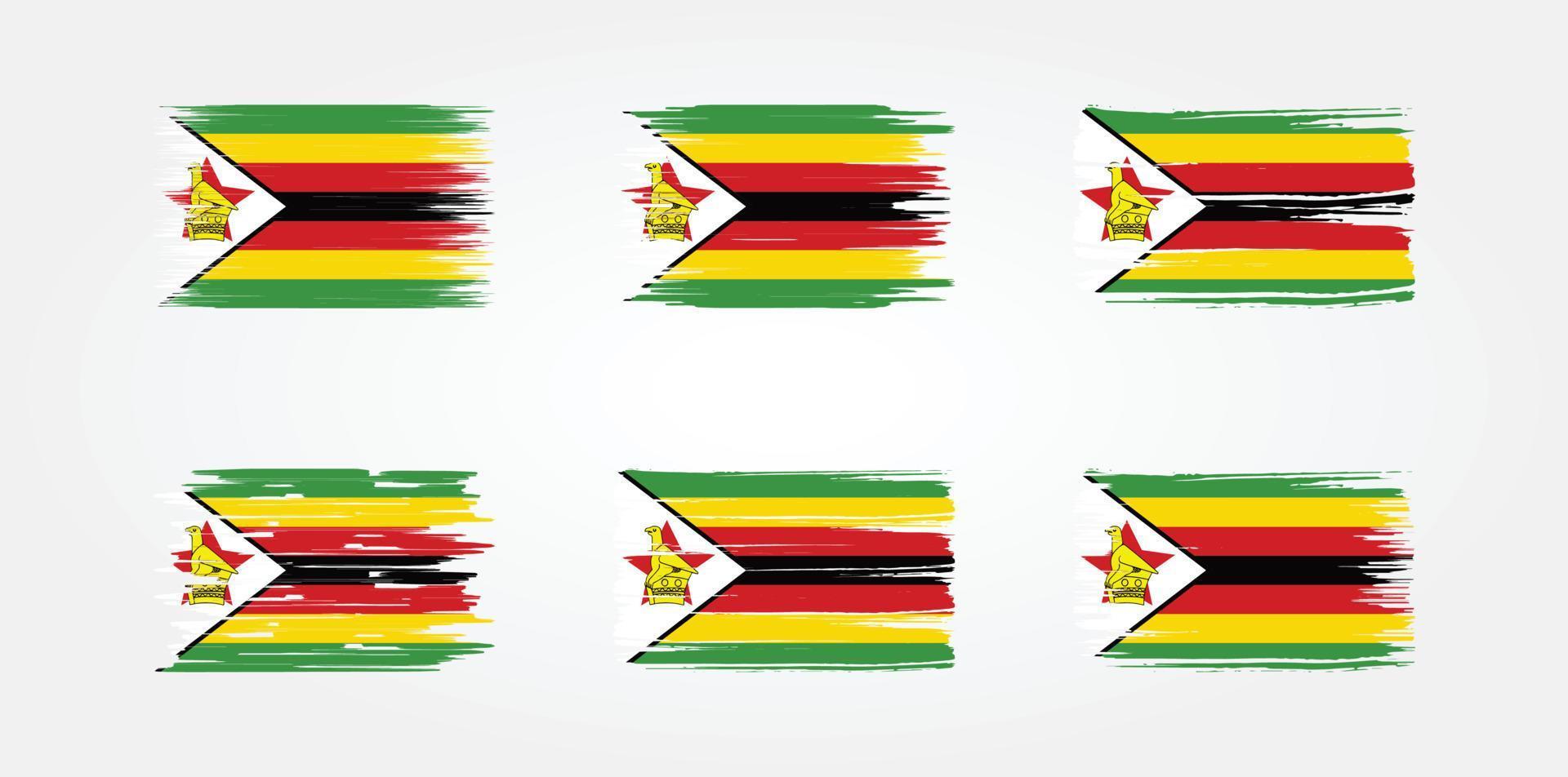 colección de banderas de zimbabwe. bandera nacional vector