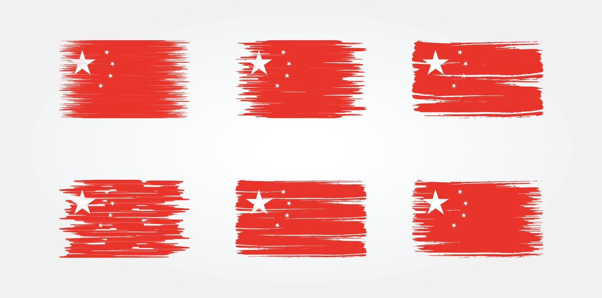 colección de banderas chinas. bandera nacional vector