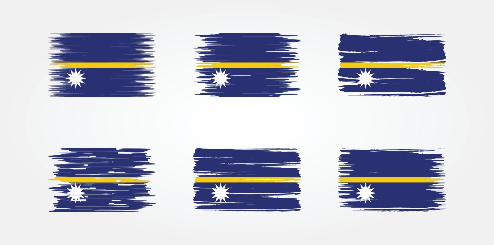 colección de banderas de nauru. bandera nacional vector