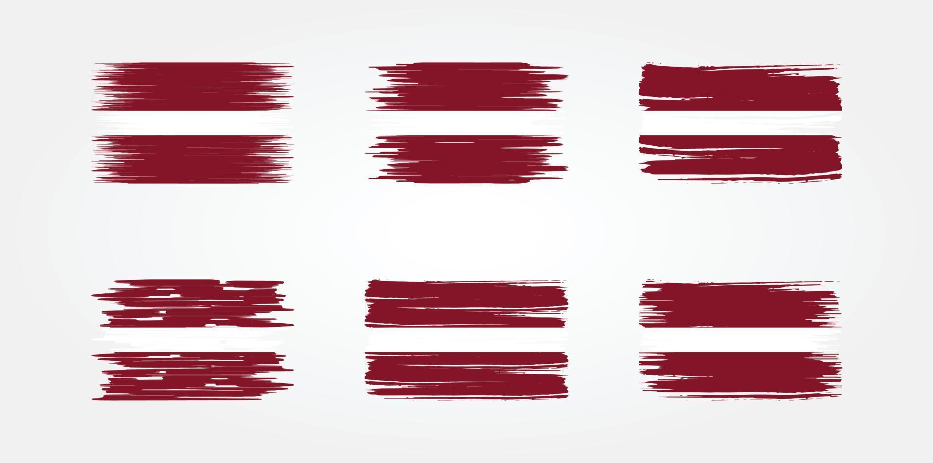 colección de banderas de letonia. bandera nacional vector
