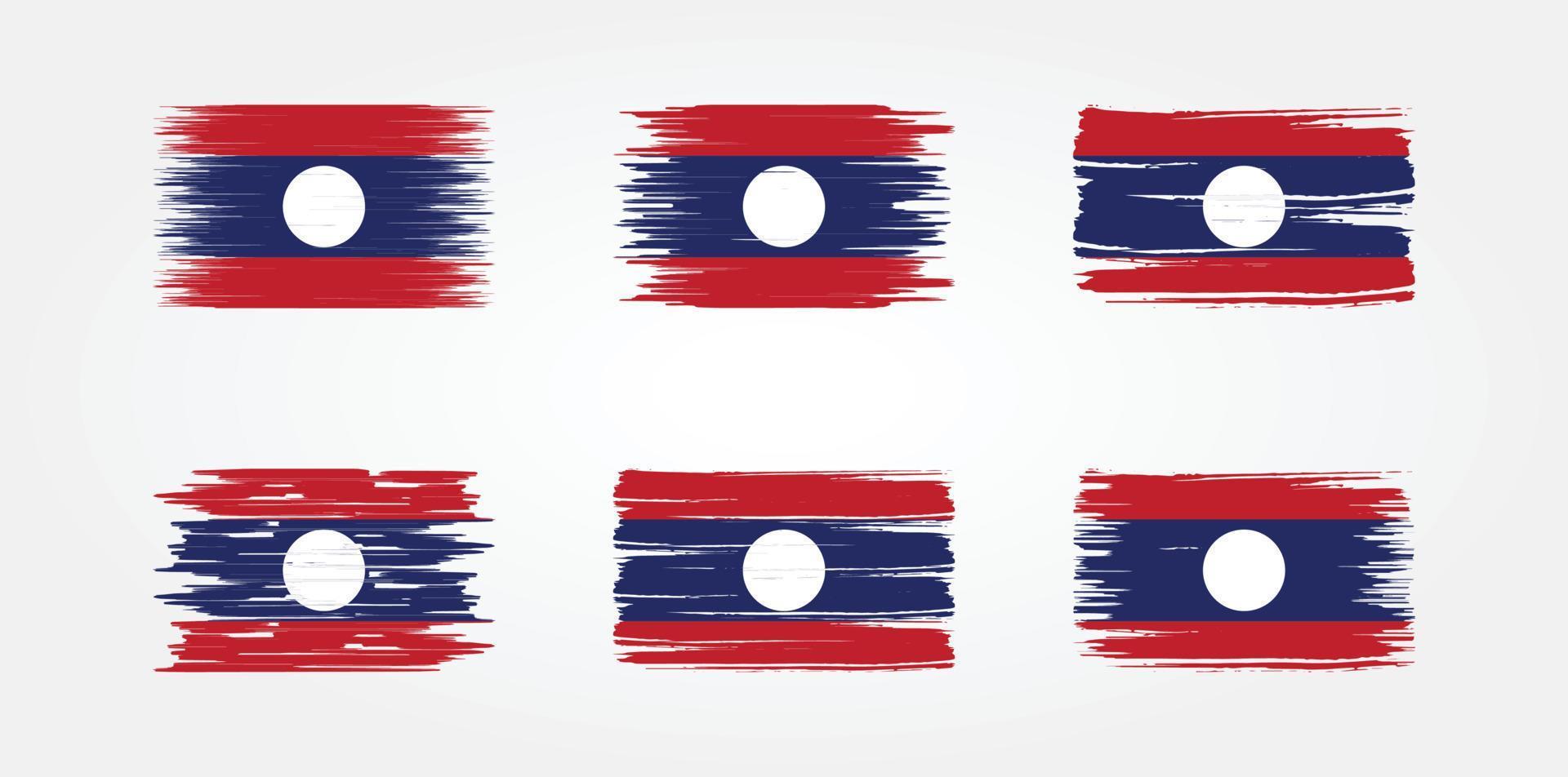 colección de banderas de laos. bandera nacional vector