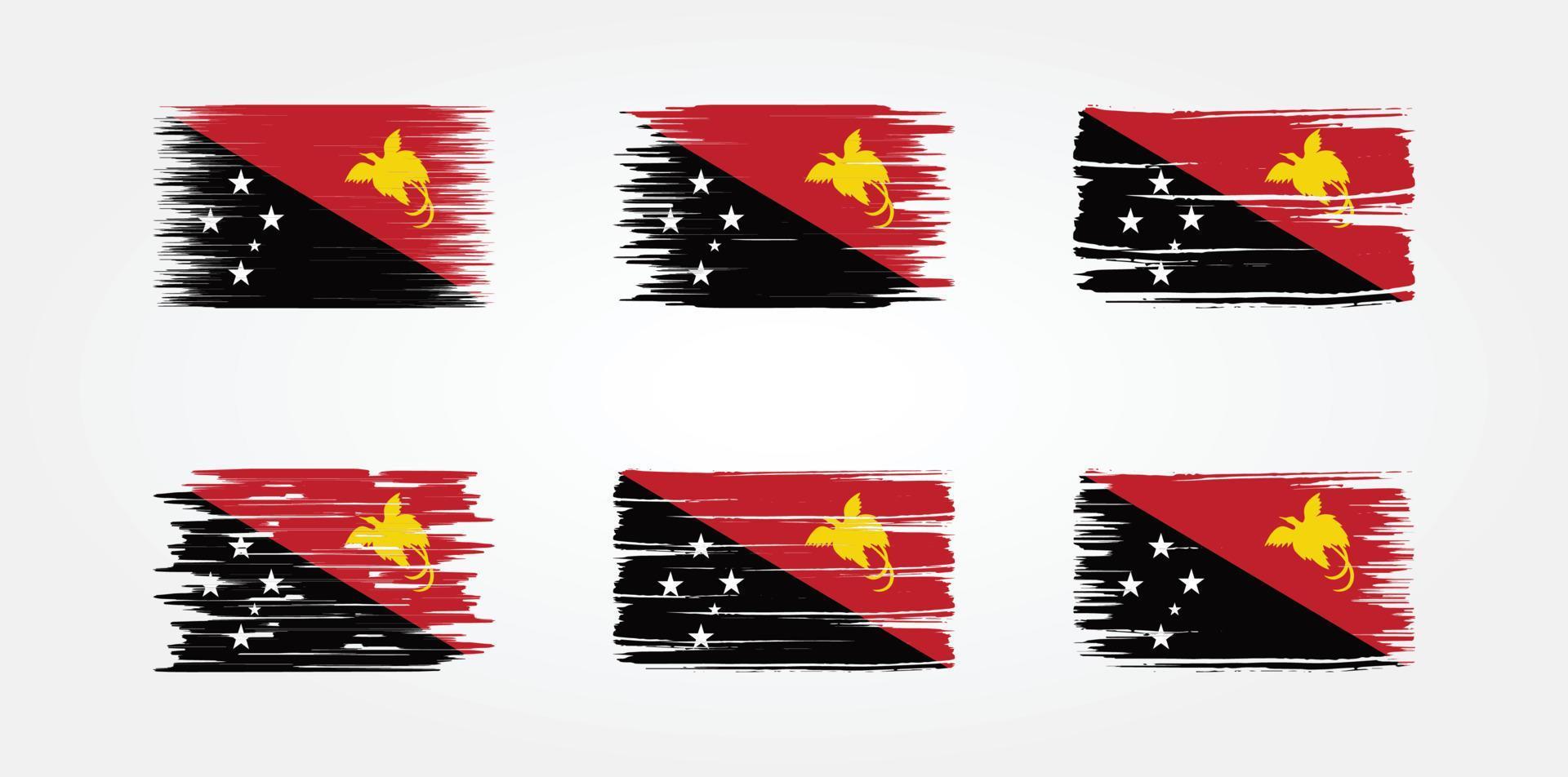 colección de banderas de papúa nueva guinea. bandera nacional vector
