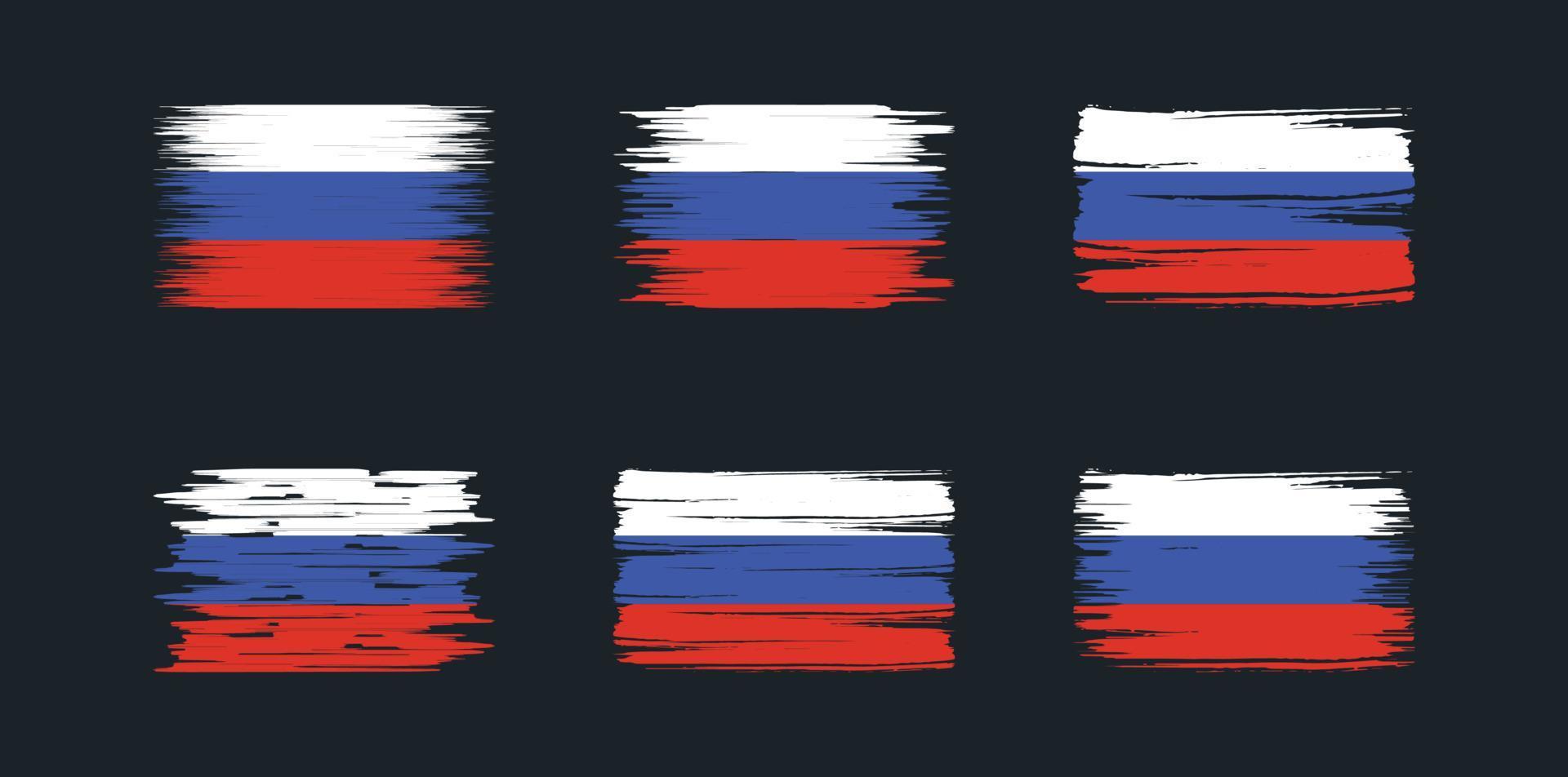Russia Flag Brush Collection. National Flag vector