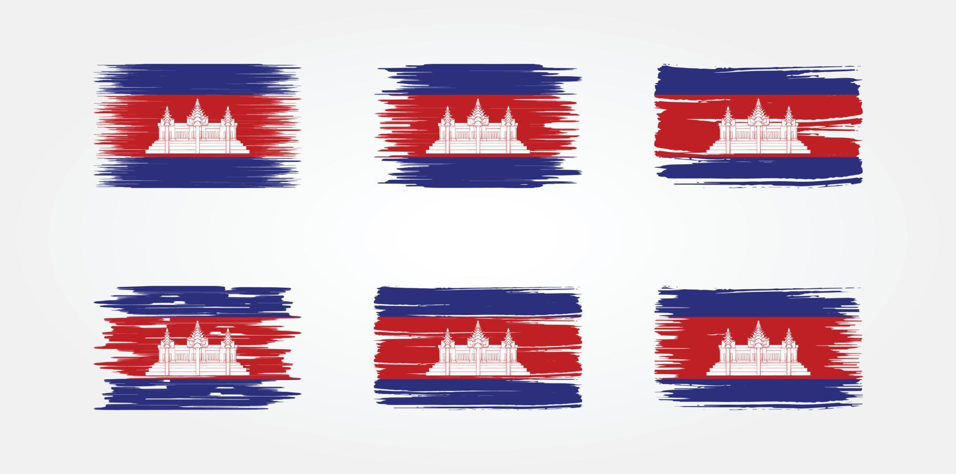 colección de banderas de camboya. bandera nacional vector