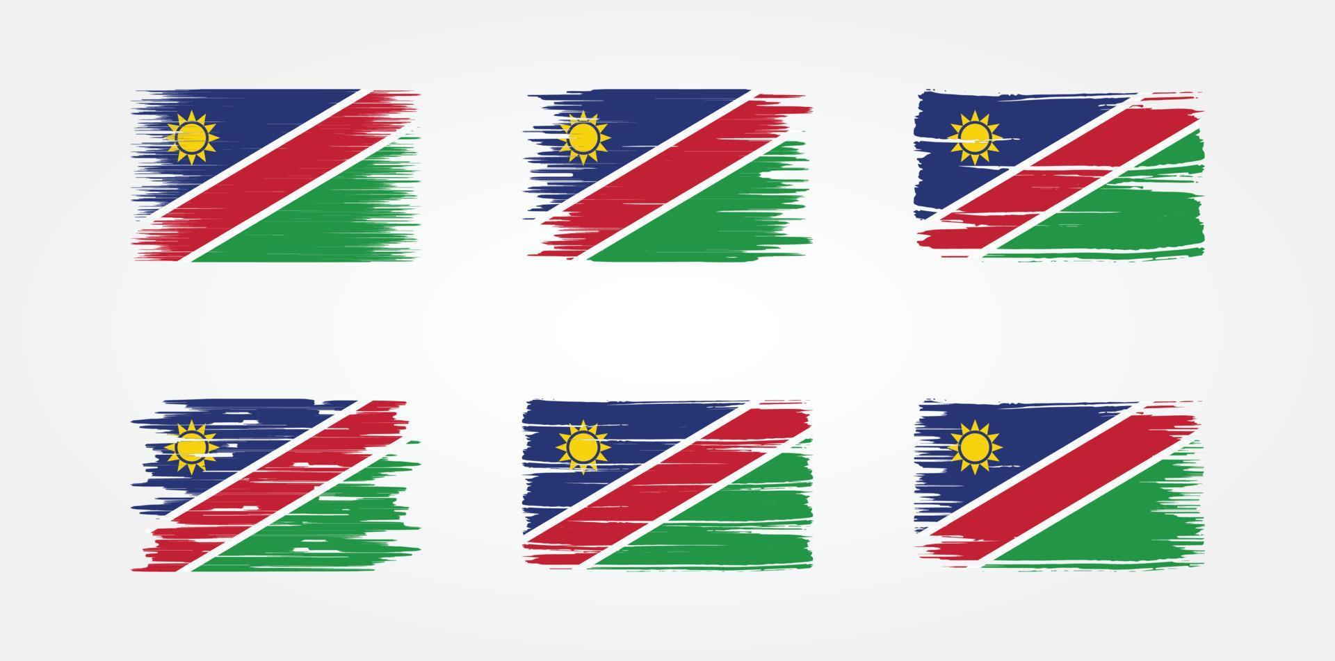 colección de banderas de namibia. bandera nacional vector