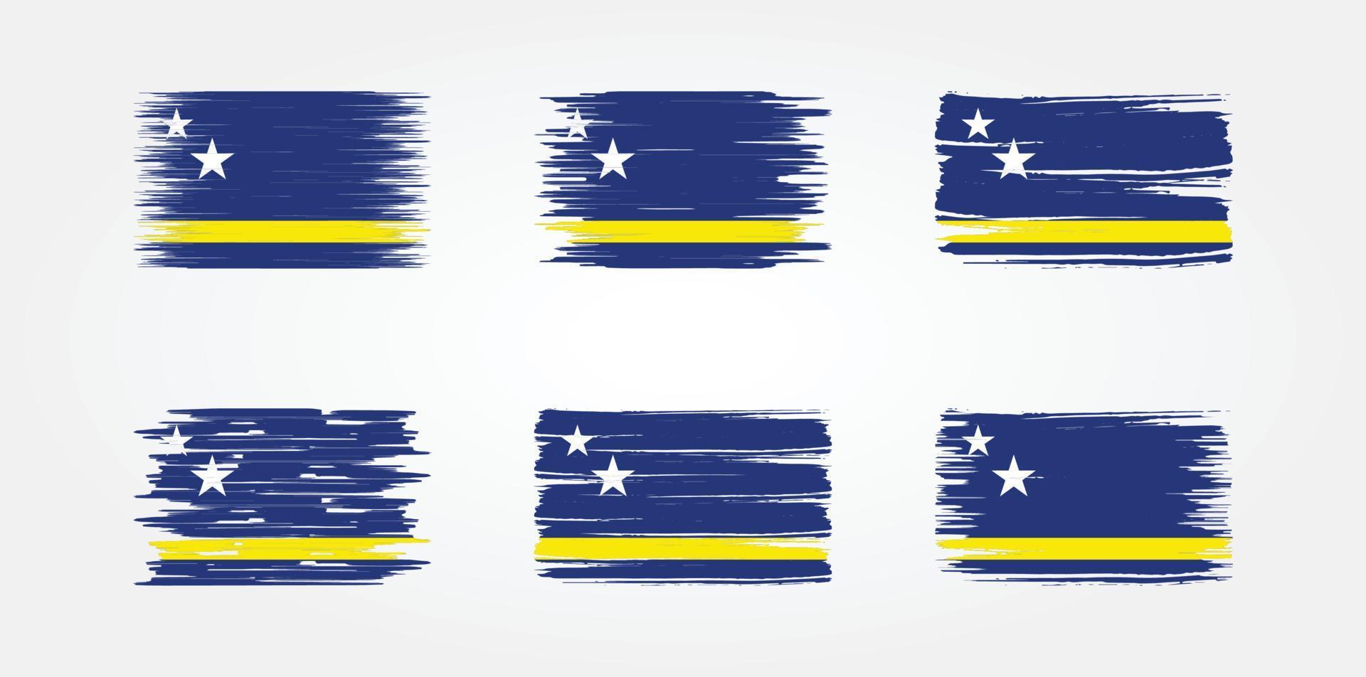 colección de banderas de curazao. bandera nacional vector