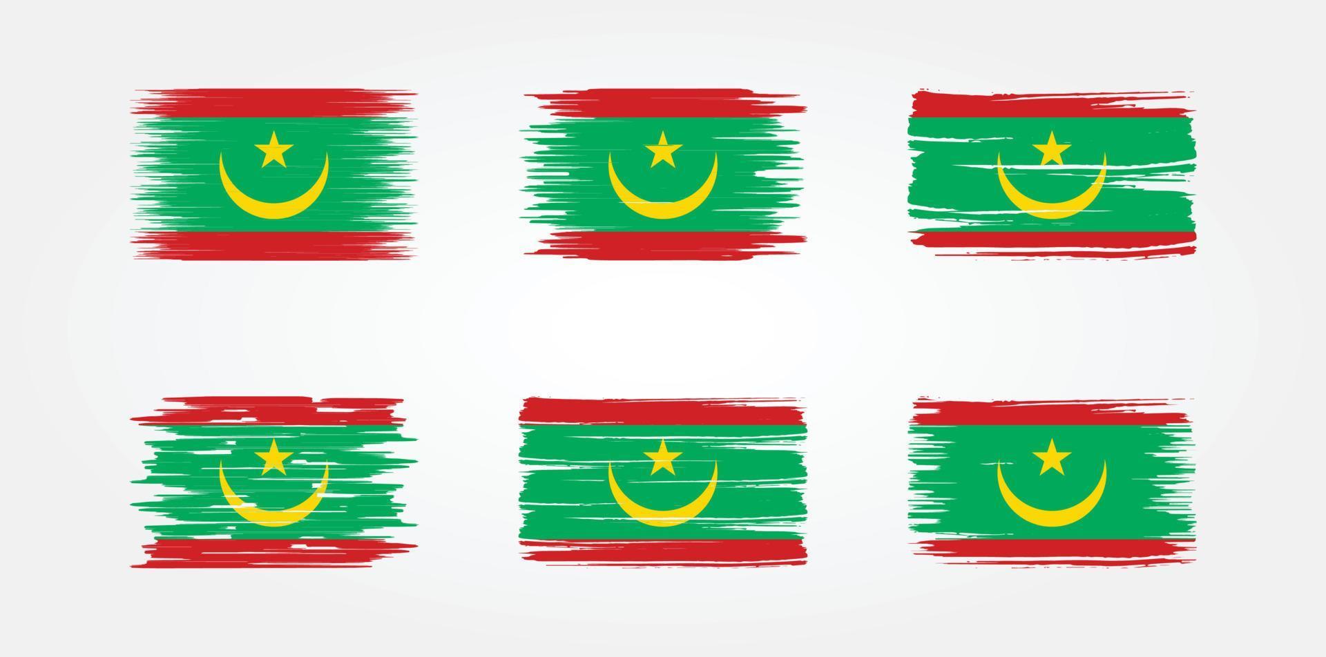 colección de banderas de mauritania. bandera nacional vector