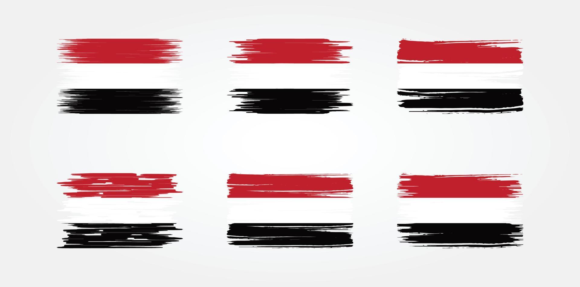 colección de banderas de yemen. bandera nacional vector