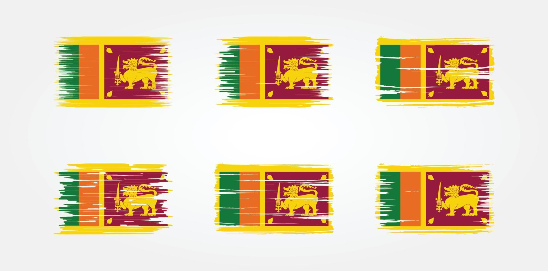 colección de banderas de sri lanka. bandera nacional vector