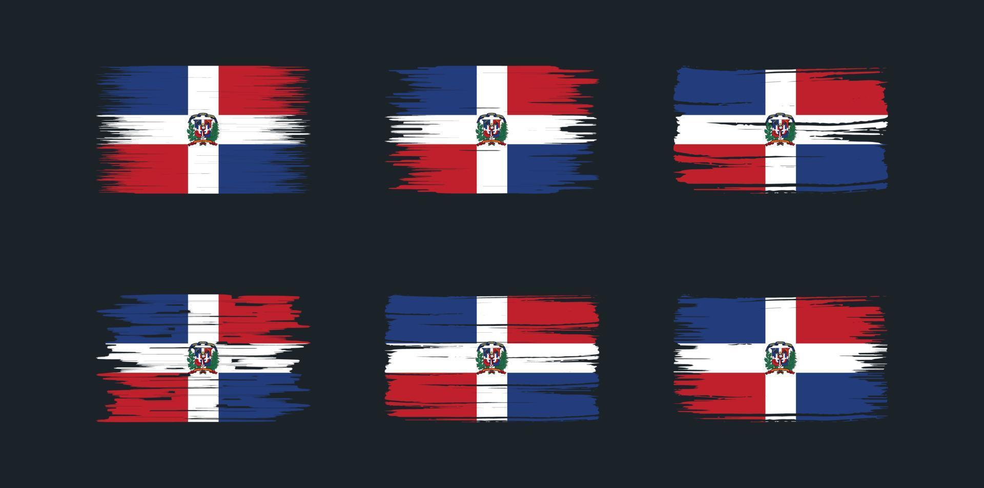 colección de banderas de república dominicana. bandera nacional vector