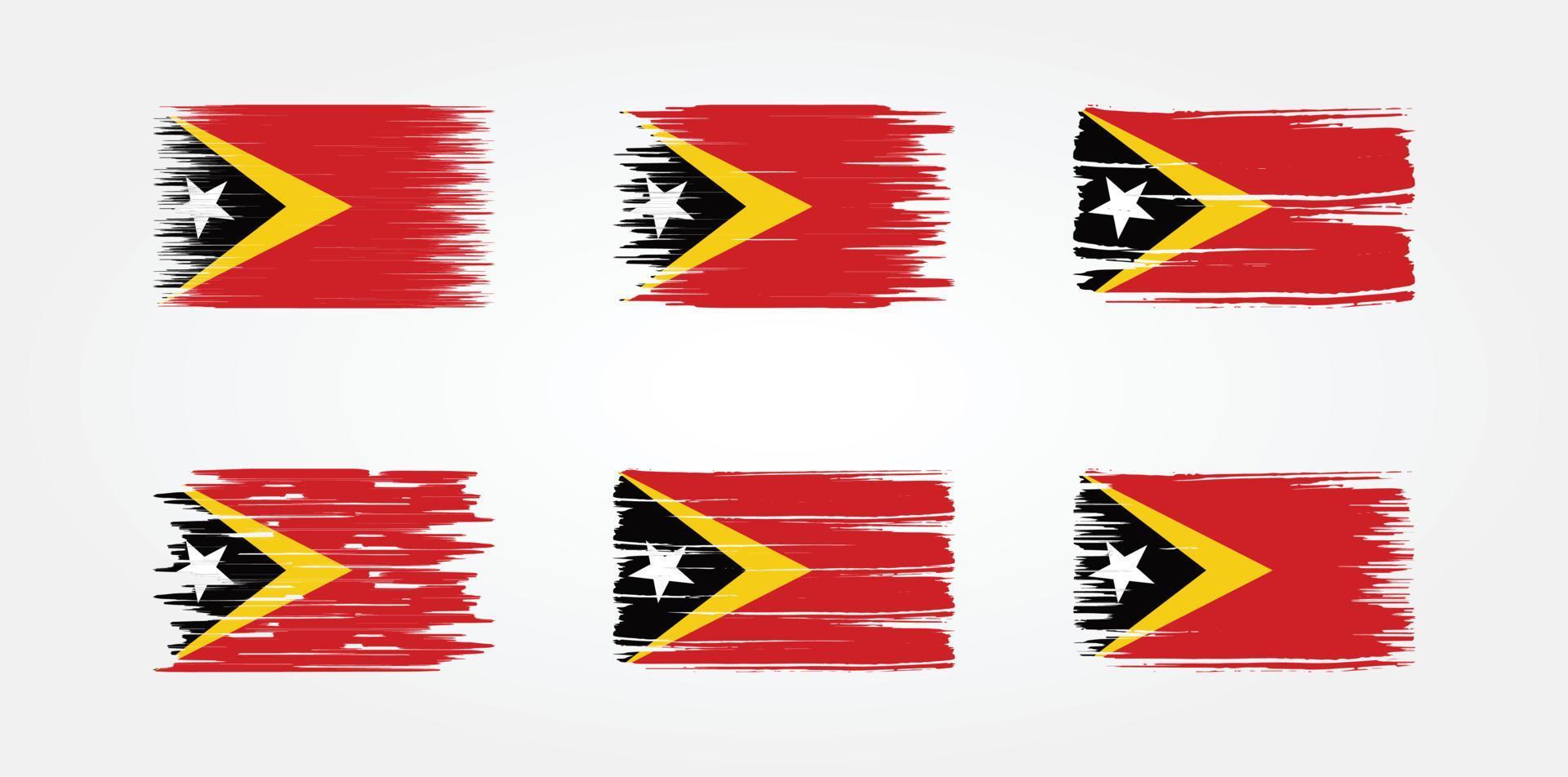 colección de banderas de timor oriental. bandera nacional vector