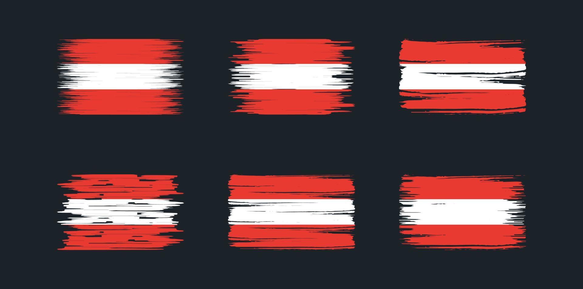 colección de pinceles de bandera de austria. bandera nacional vector