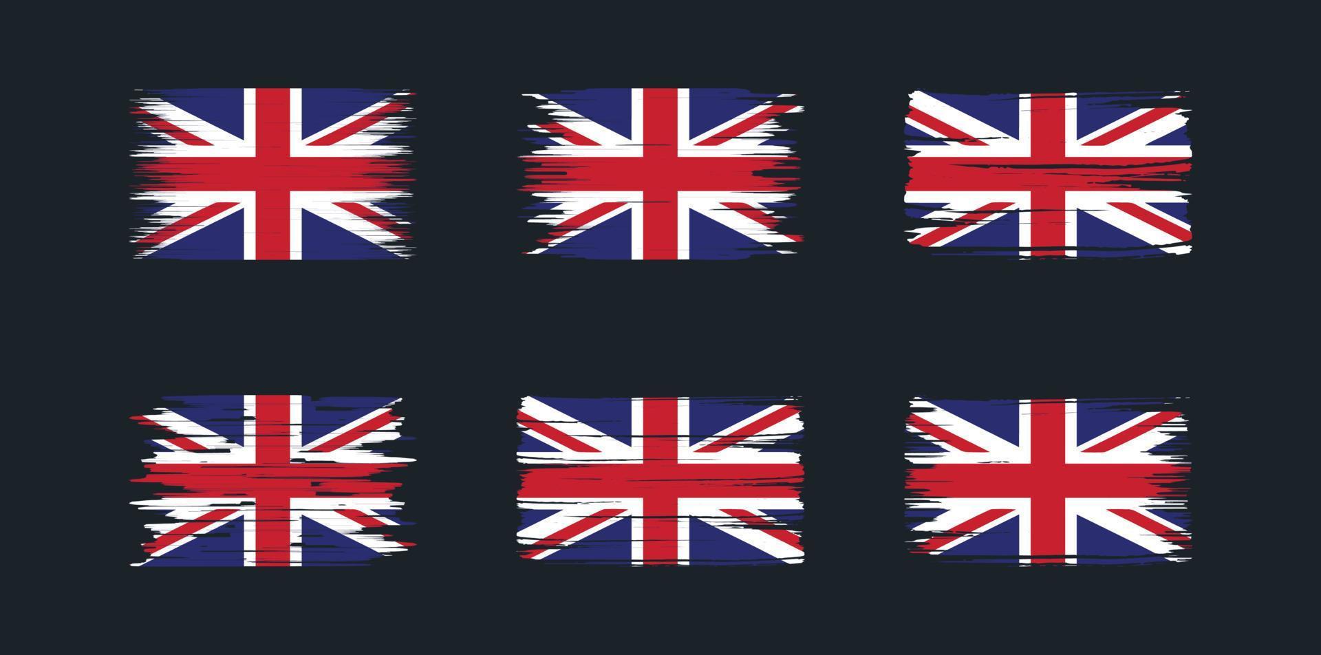 United Kingdom Flag Brush Collection. National Flag vector