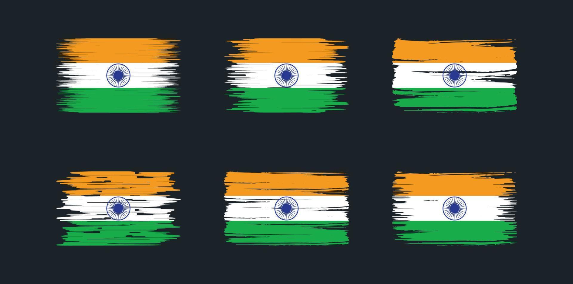 colección de pinceles de bandera india. bandera nacional vector