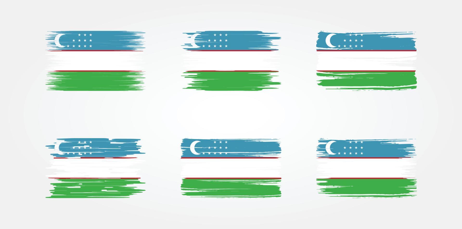 Uzbekistan Flag Collection. National Flag vector