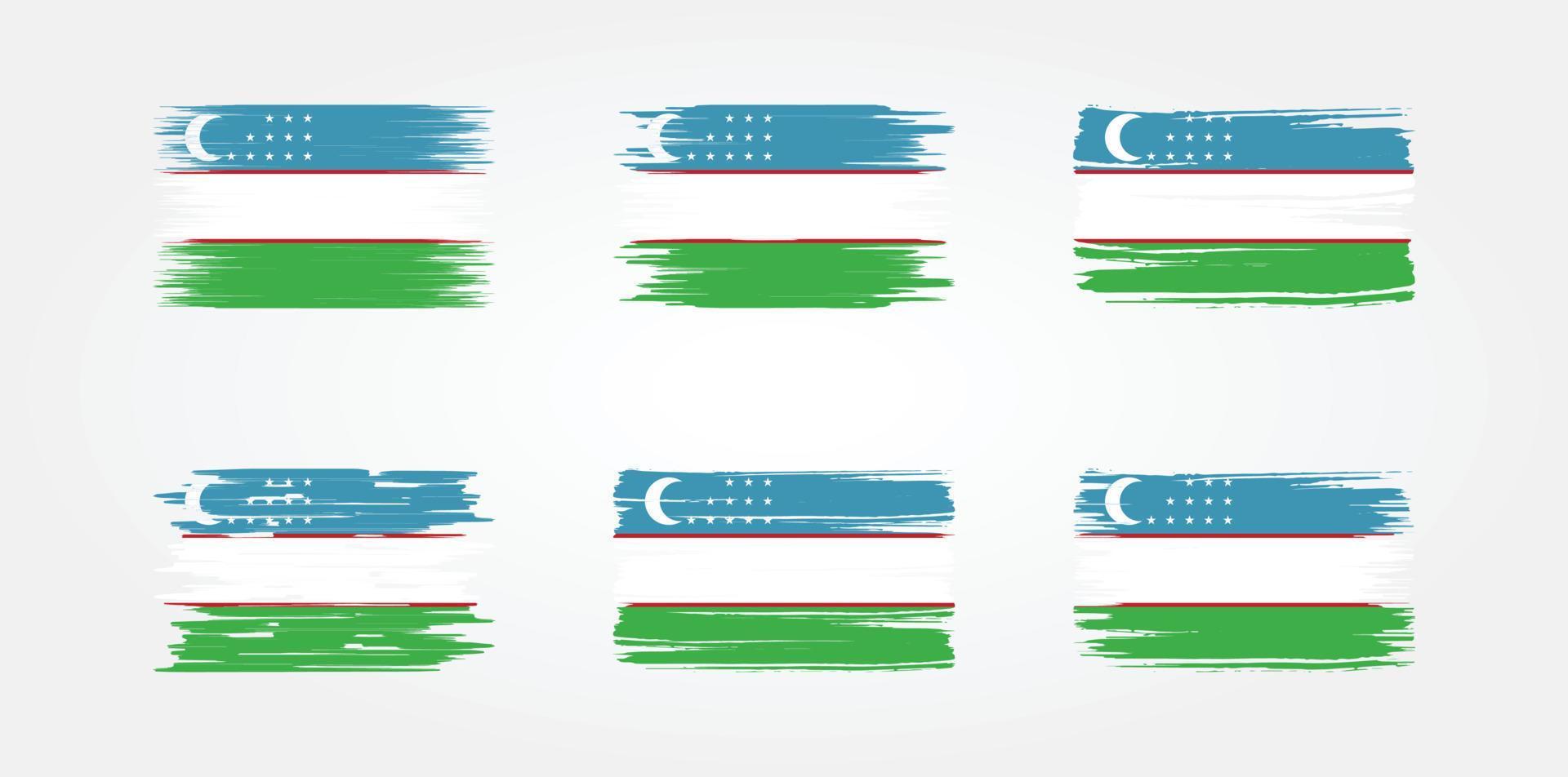 colección de banderas de uzbekistán. bandera nacional vector