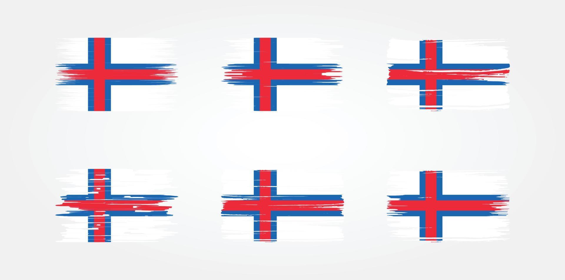 colección de banderas de las islas feroe. bandera nacional vector