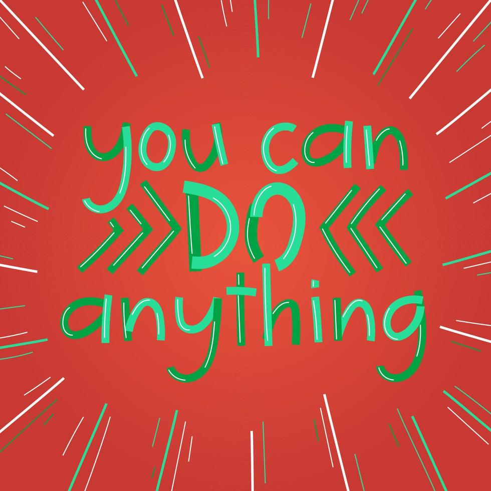 Red and green colorful encouraging poster. For print or web. vector