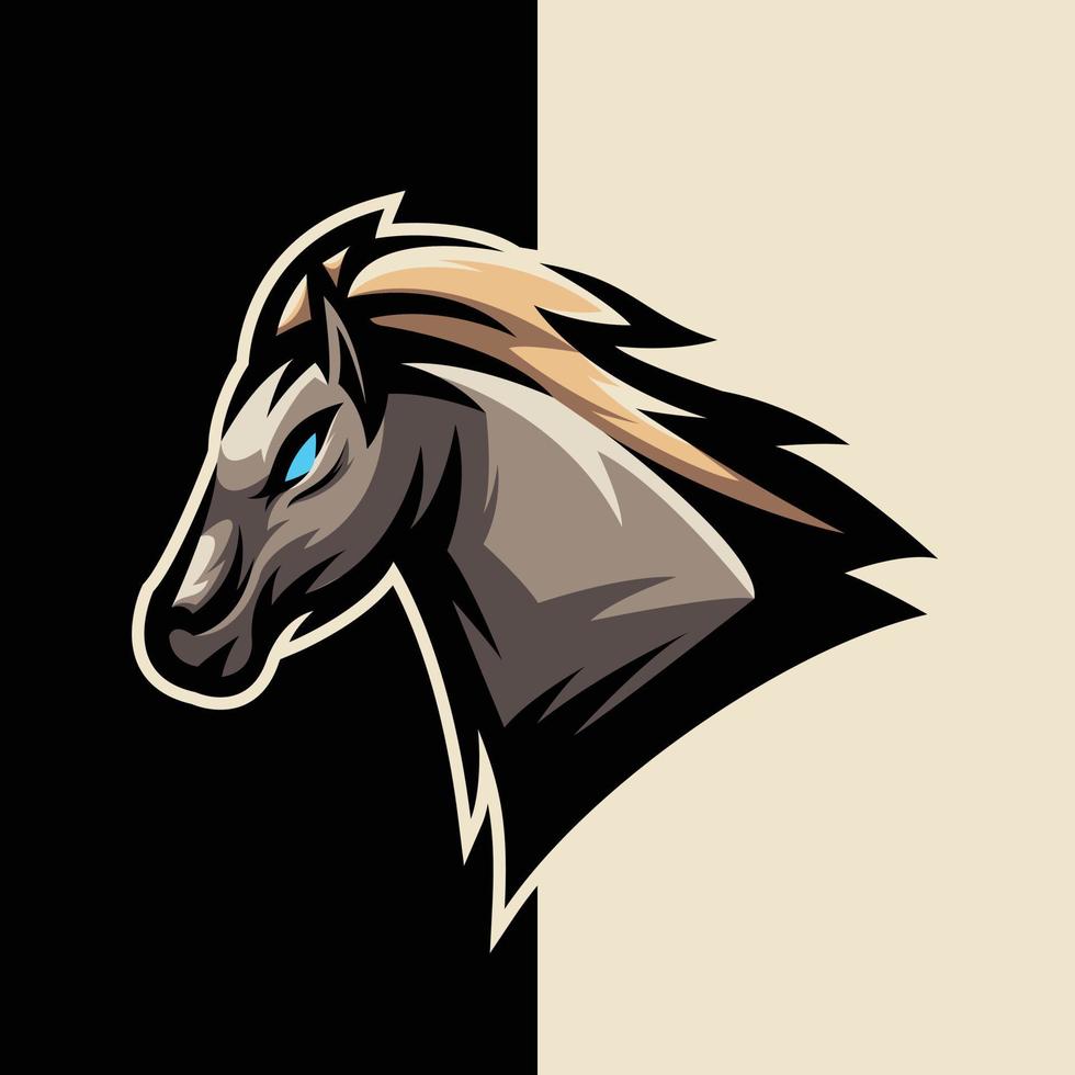 Horse mascot gaming logo vector design