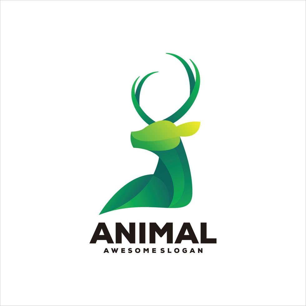 deer colorful gradient logo vector