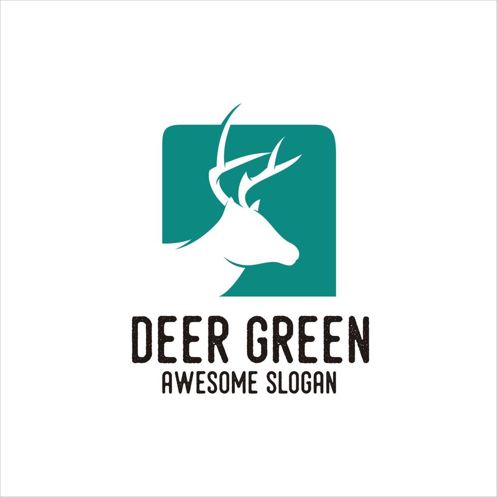 Deer silhouette logo vintage vector