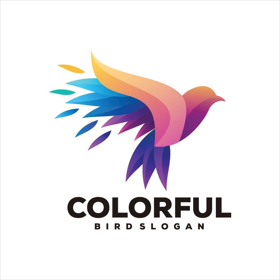 bird colorful  gradient logo vector design