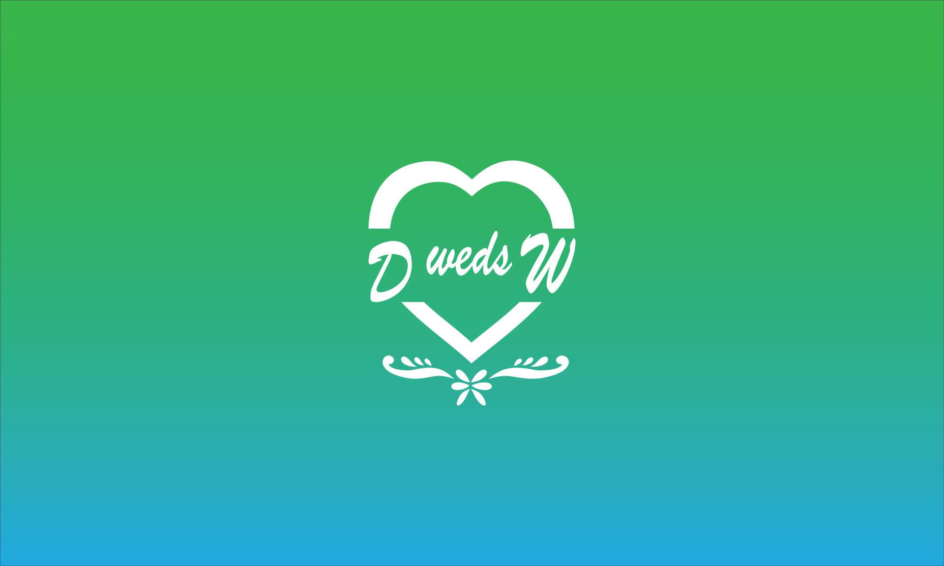 Alphabet D and W Logo couple name for wedding save the date monogram