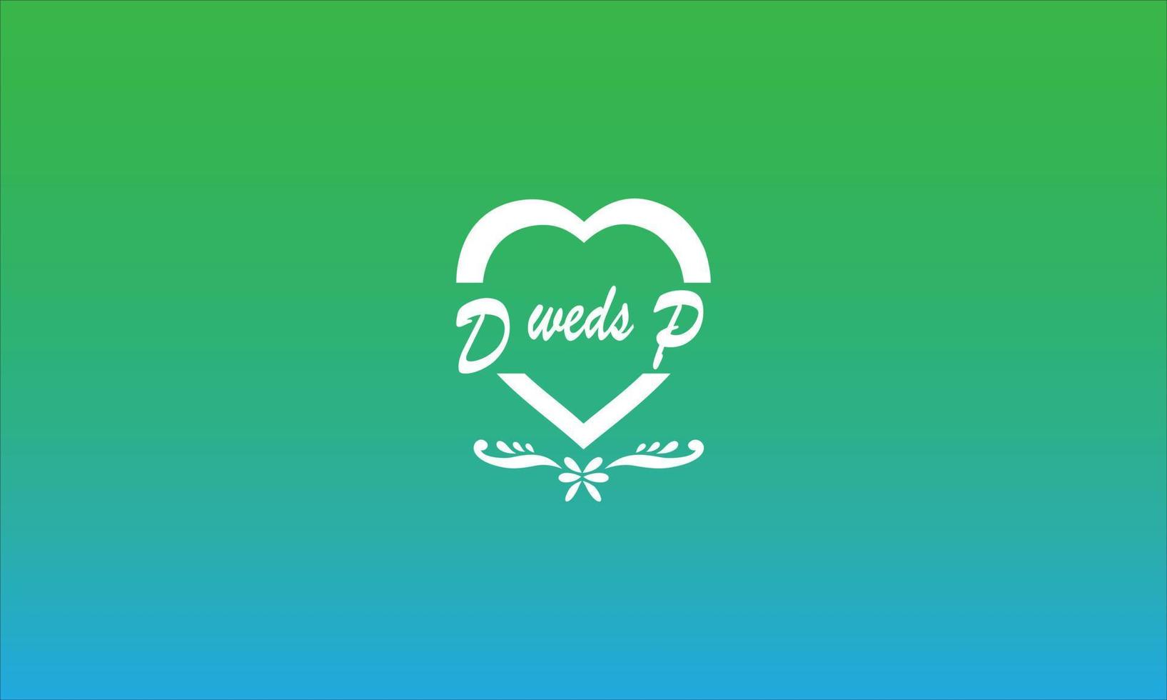 Alphabet D and P Logo couple name for wedding save the date monogram bride and groom vector