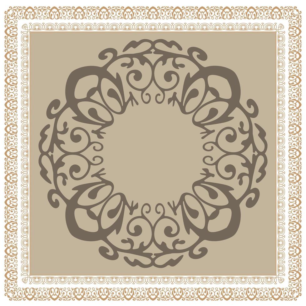 Fantastic flower ornament. Beautiful vector pattern. Design can be used for Scarf, Card, bandana print, kerchief design, napkin